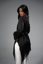 Fringes satin blouse