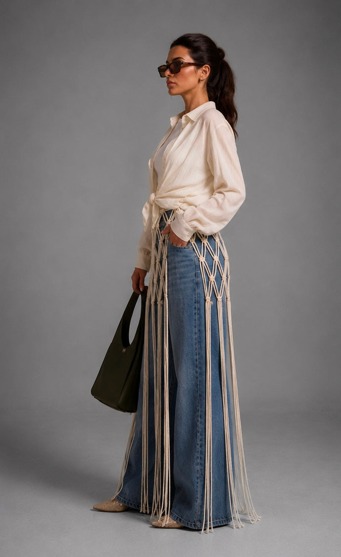 Rectangle macramé belt
