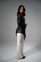 Fringes satin blouse