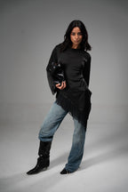 Fringes satin blouse
