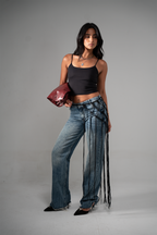 Black Macramé Belt